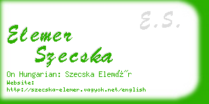 elemer szecska business card